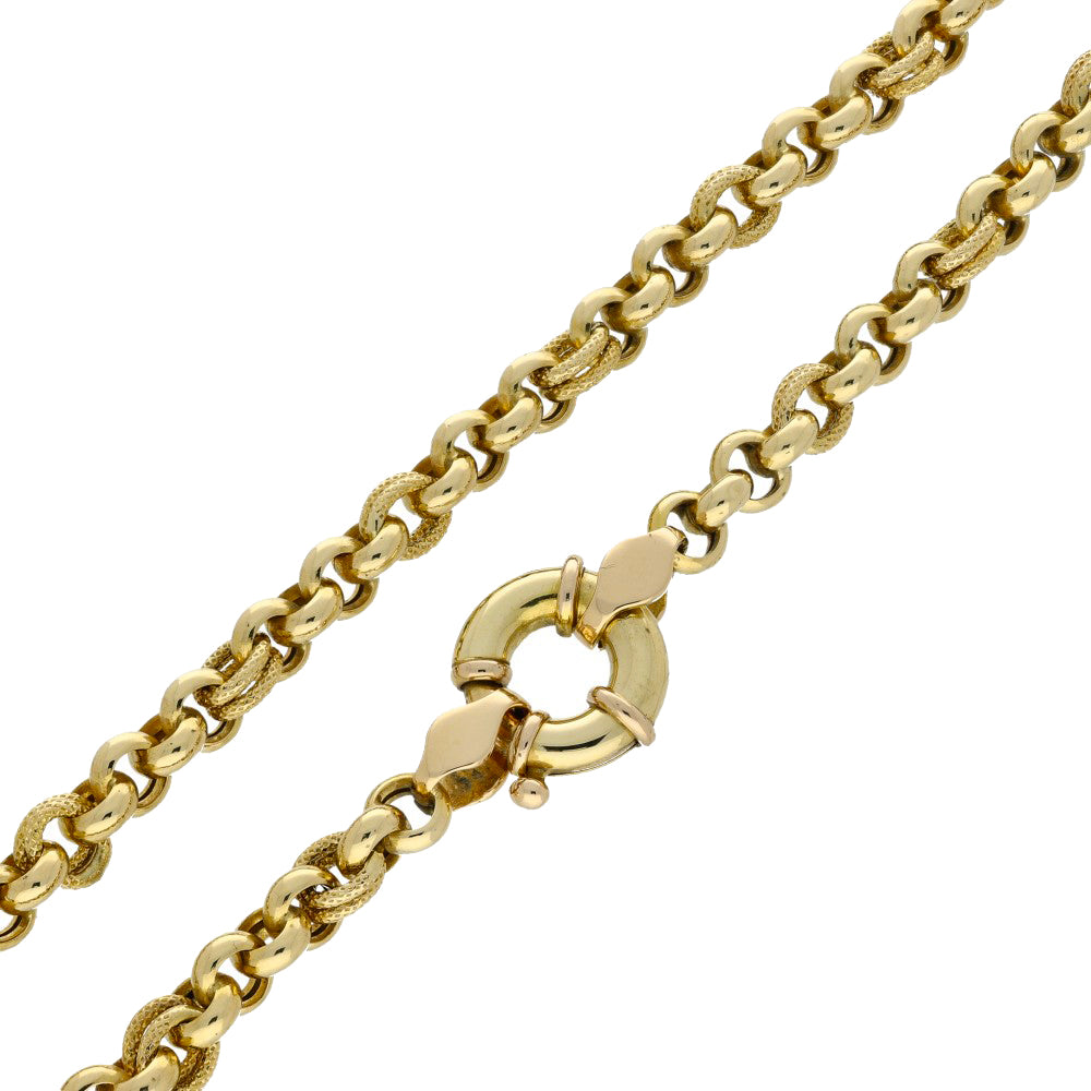 Pre-owned Chunky 9ct Yellow Gold 21" Fancy Belcher Chain 18g