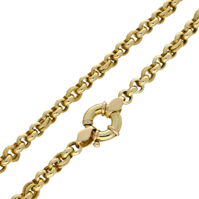 Pre-owned Chunky 9ct Yellow Gold 21" Fancy Belcher Chain 18g