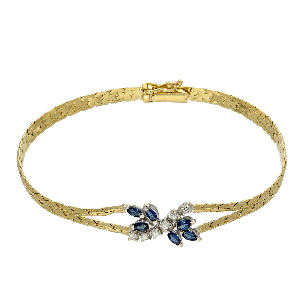 Pre-loved 18ct Yellow Gold Sapphire and Diamond Bracelet