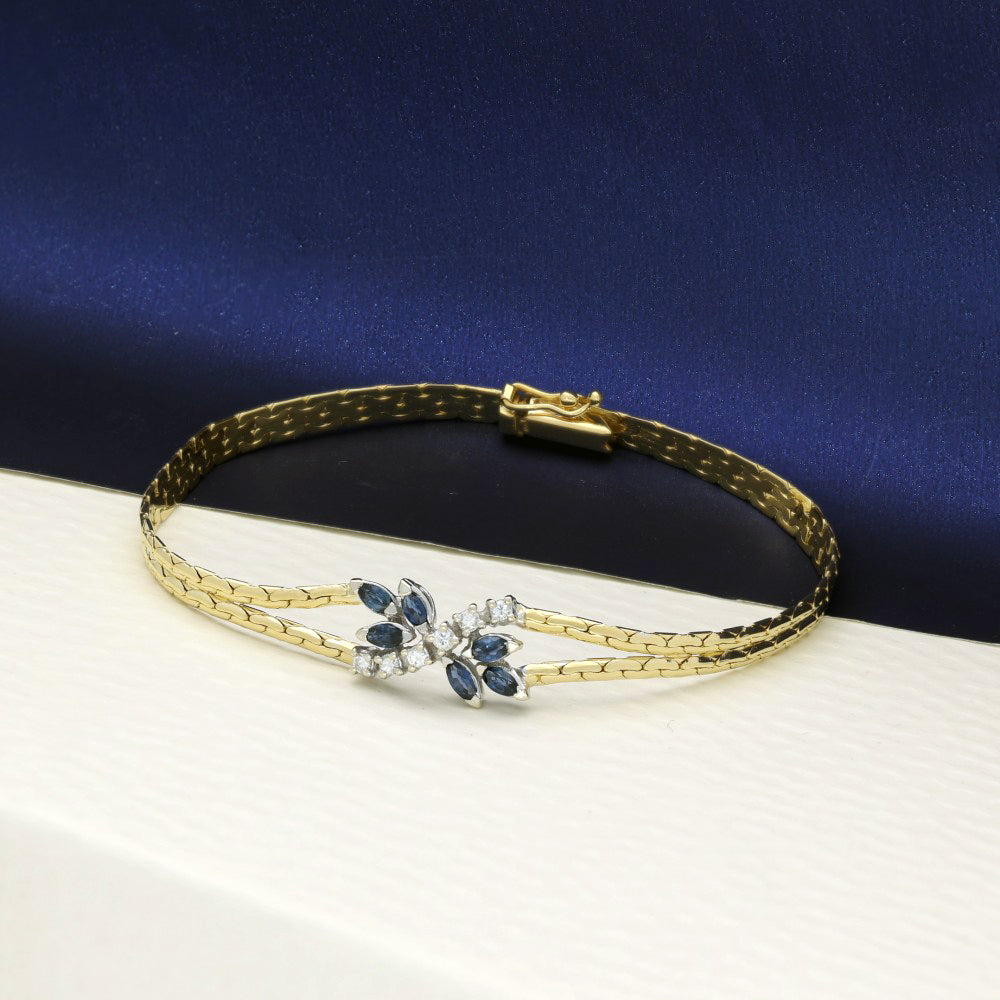 Pre-loved 18ct Yellow Gold Sapphire and Diamond Bracelet
