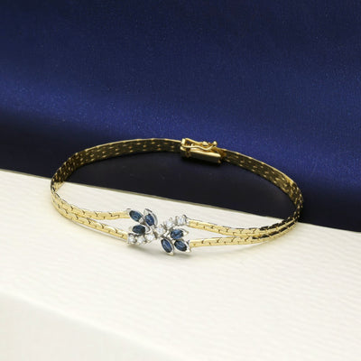 Pre-loved 18ct Yellow Gold Sapphire and Diamond Bracelet