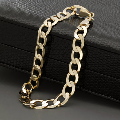 9ct Yellow Gold Flat Curb Link Bracelet 12.2g