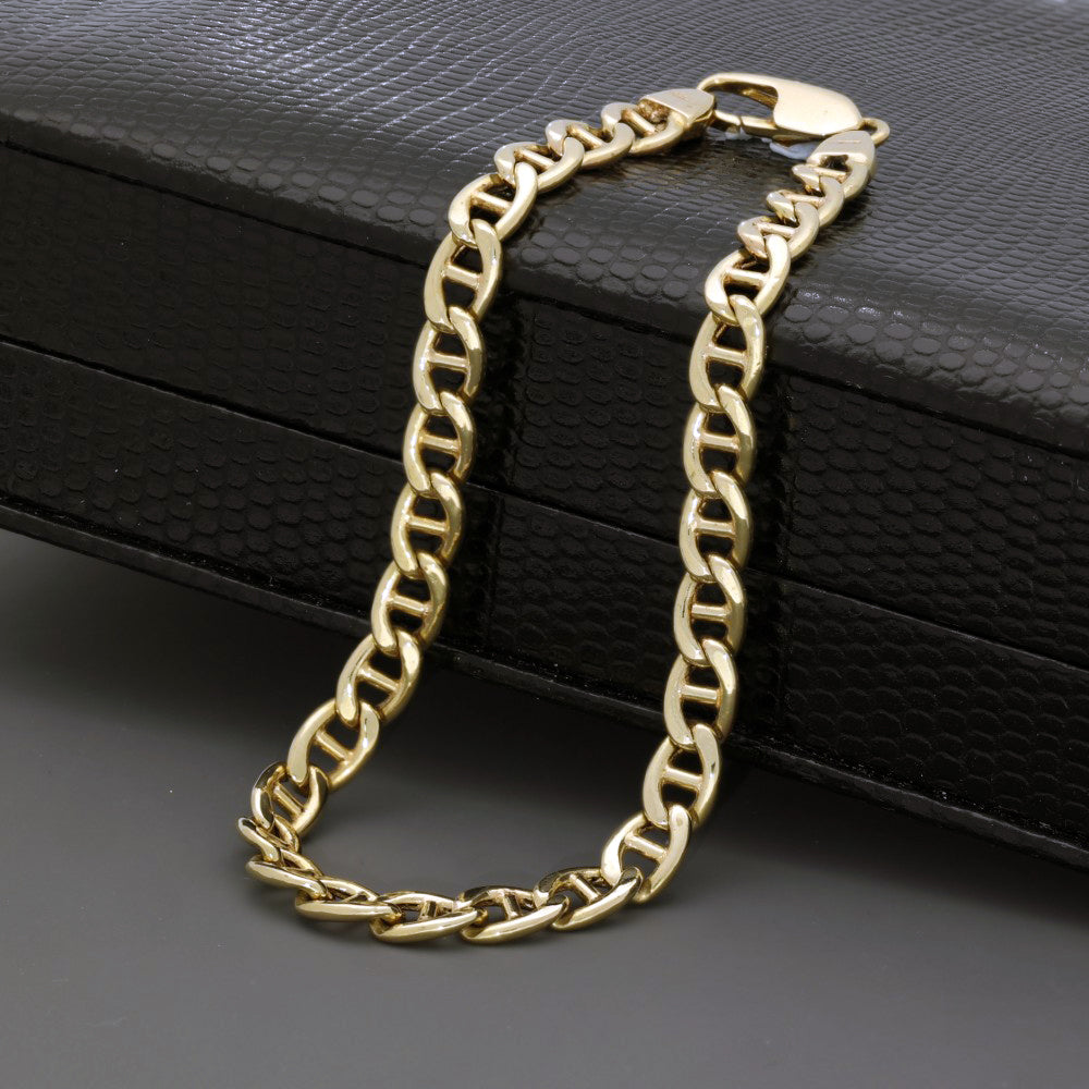 18ct Yellow Gold Anchor Link Bracelet 9g