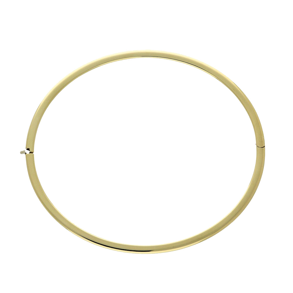 Pre-loved 9ct Yellow Gold Plain Slim Oval Bangle Bracelet