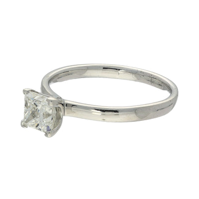 Pre-owned 9ct White Gold 0.90ct Princess Cut Diamond Solitaire Ring