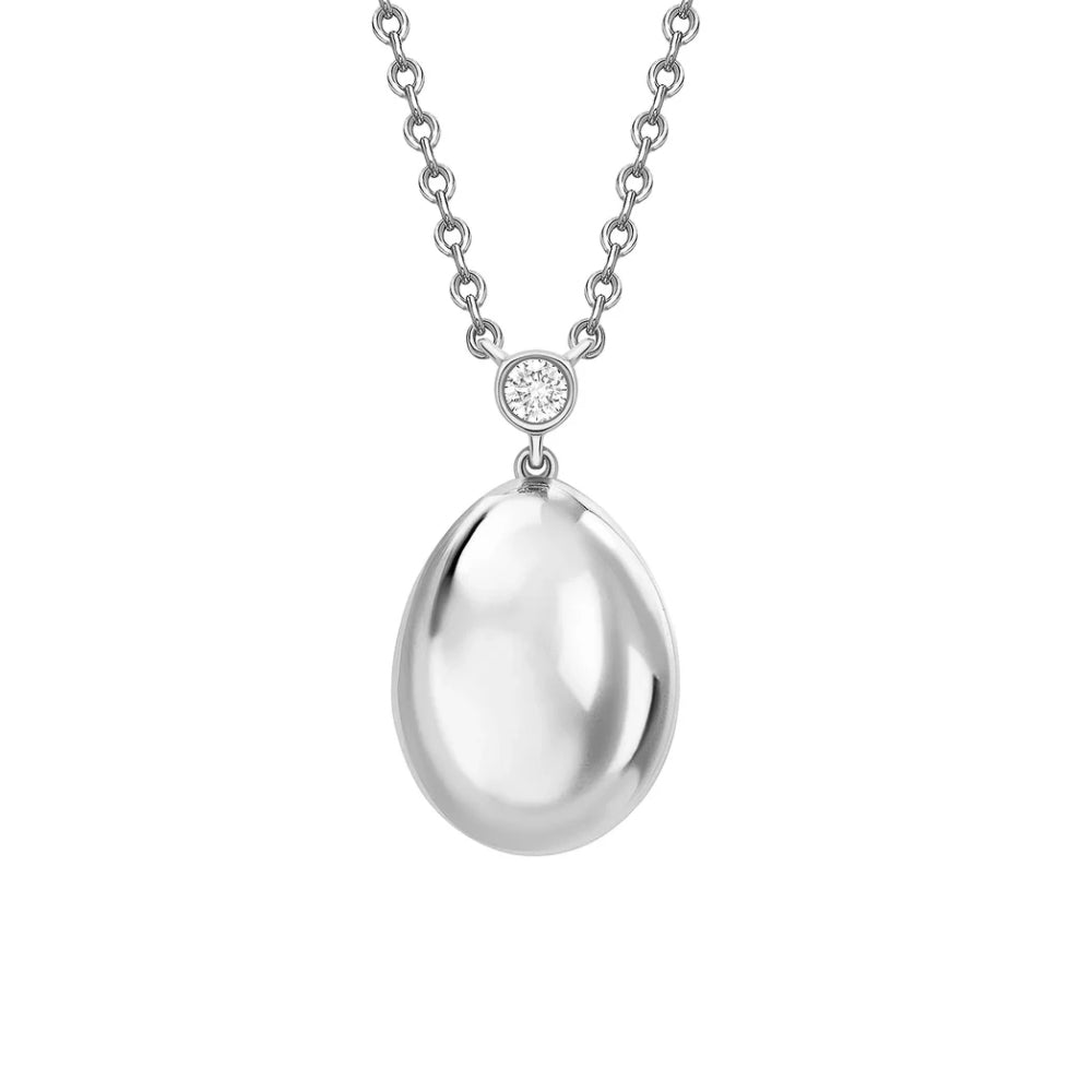 Fabergé Essence White Gold Petite Egg Pendant