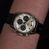 Pre-Owned Rare Vintage Heuer Carrera 2447SN 36mm Panda Dial Circa 1968 Watch