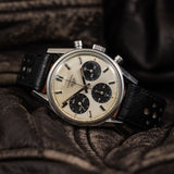 Pre-Owned Rare Vintage Heuer Carrera 2447SN 36mm Panda Dial Circa 1968 Watch