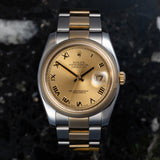 Pre-Owned Rolex Datejust 36 116203 2005 Champagne Roman Dial Watch