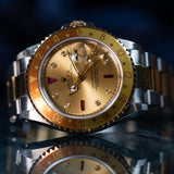 Pre‑Owned Rolex GMT-Master II "RootBeer" Ruby Serti Dial 16713 2000 Watch