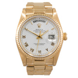 Pre-Owned 18ct Rolex Day-date Roman Dial 18038 1983 Watch