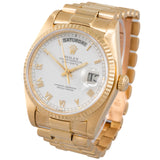 Pre-Owned 18ct Rolex Day-date Roman Dial 18038 1983 Watch