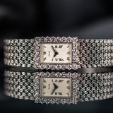 Pre-Owned Piaget 9863 D 1 18ct White Gold Diamond Bracelet Watch