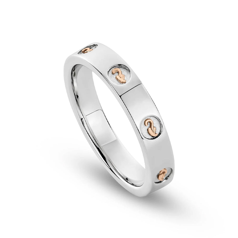 Clogau Insignia Sterling Silver Slim Band Ring 3SINS839