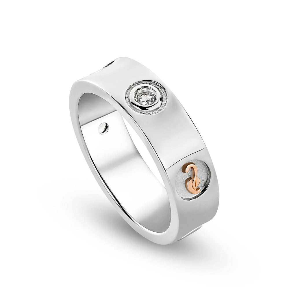 Clogau Insignia Sterling Silver Band Ring with Topaz 3SINS841