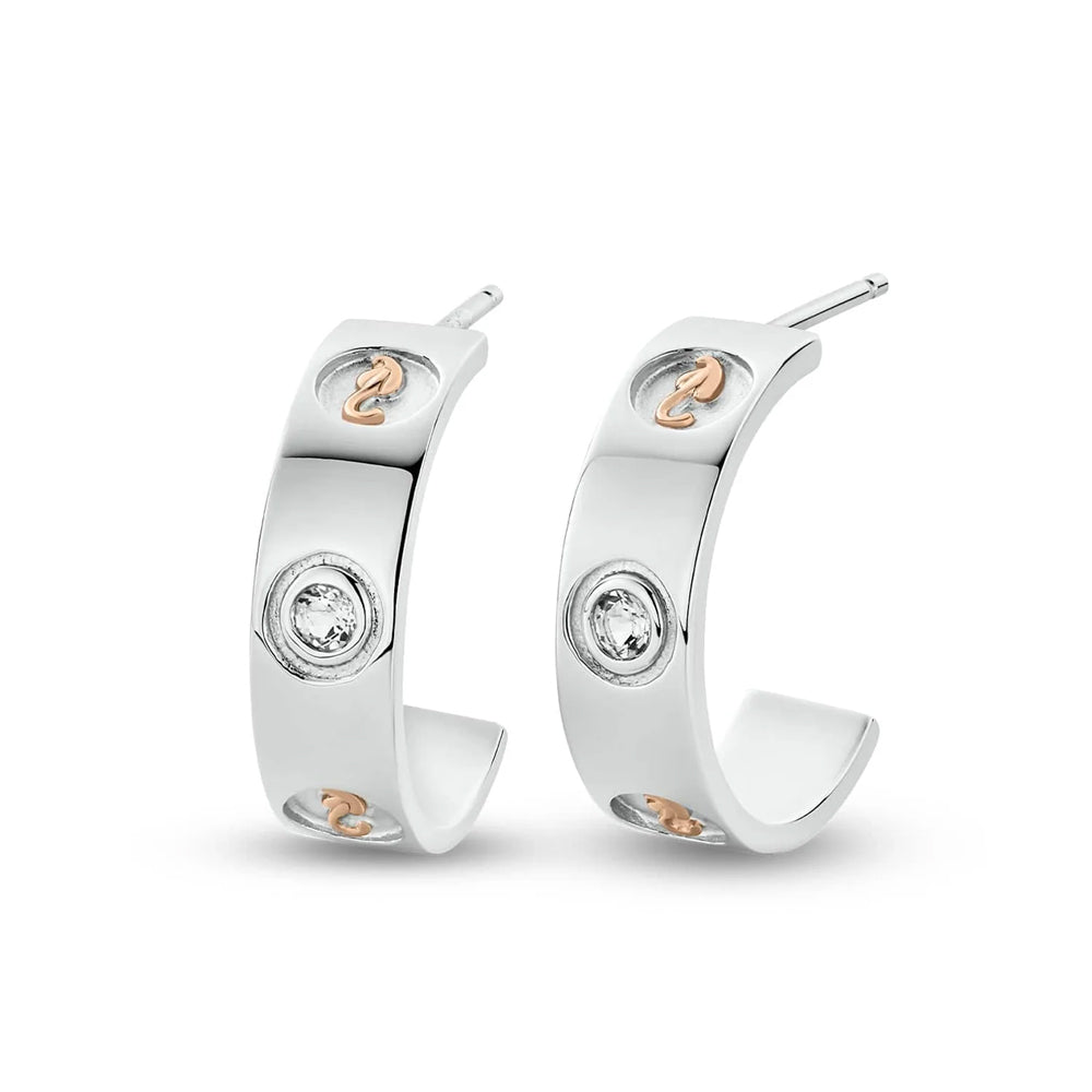 Clogau Insignia Sterling Silver Half-Hoop Earrings with Topaz 3SINS843