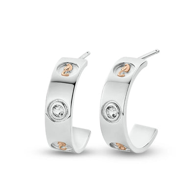 Clogau Insignia Sterling Silver Half-Hoop Earrings with Topaz 3SINS843