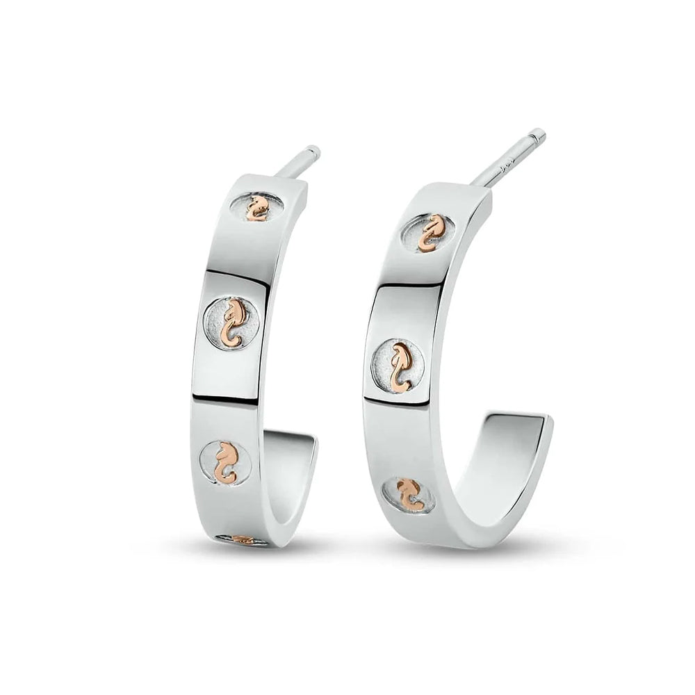 Clogau Insignia Sterling Silver Slim Half-Hoop Earrings 3SINS850