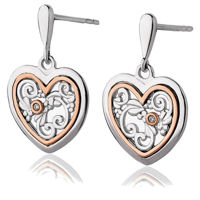 Clogau Tree of Life Heart One Diamond Earrings - 3SONE
