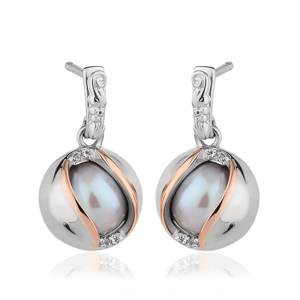 Clogau Salacia Silver and Pearl Oyster Drop Earrings - 3SSPE