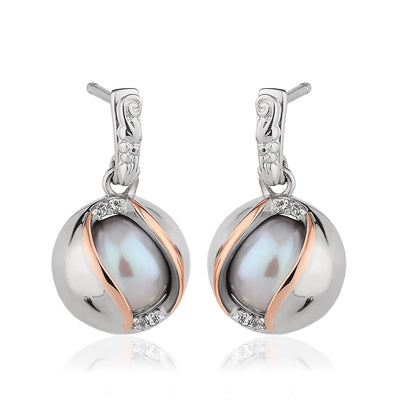 Clogau Salacia Silver and Pearl Oyster Drop Earrings - 3SSPE