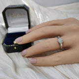 Vintage Platinum 1.24ct Old Cut Diamond Solitaire With Baguette Shoulders Ring