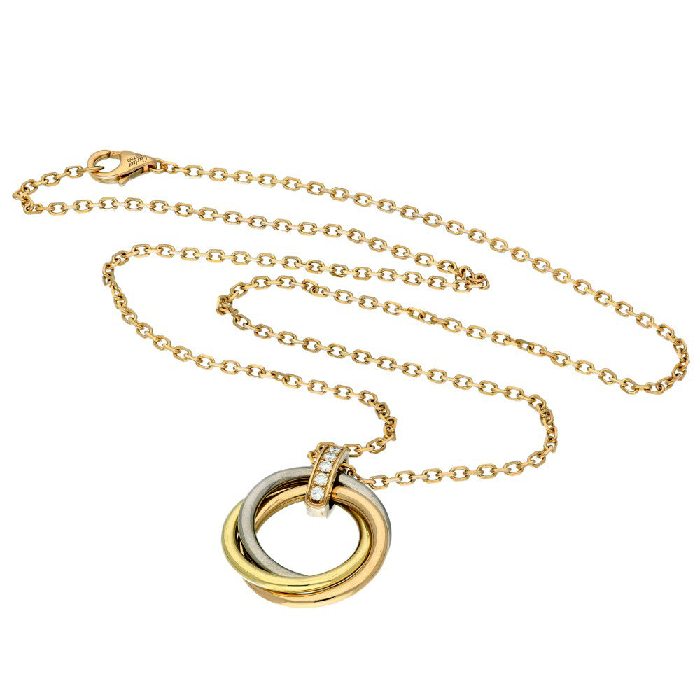 Pre-loved 18ct Cartier Trinity Necklace - Tricolour Gold & Diamond