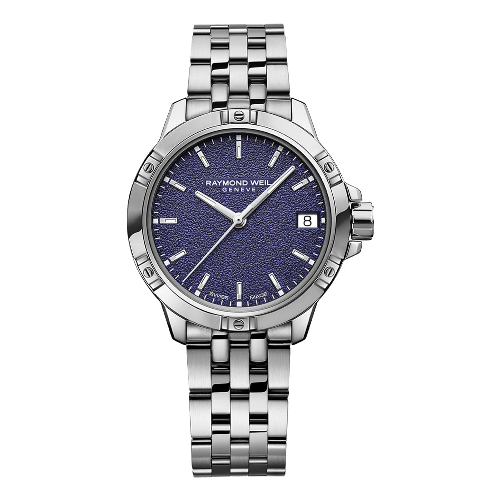 Raymond Weil Tango Classic Ladies Quartz Deep Purple Frosted Dial Steel Date Watch, 5960-ST-50161