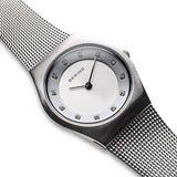 Bering Ladies 27mm Stainless Steel Crystal Set Milanese Bracelet 11927-000 Watch