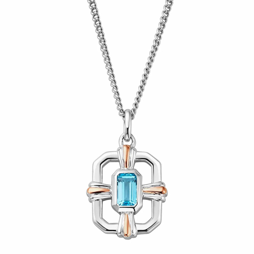 Clogau Enchanted Gateways Silver and Swiss Blue Topaz Pendant 3SEGW0728