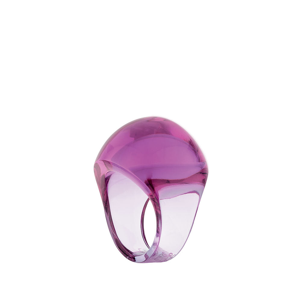 Lalique Cabochon Ring - Fuchsia