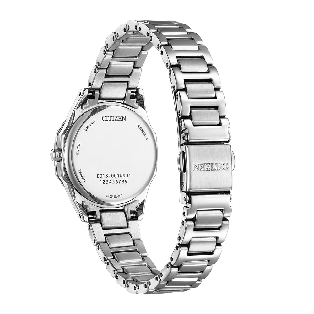 Ladies Citizen Eco Drive Diamond & Mother of Pearl Steel Watch, EW2650-51D