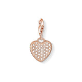 Thomas Sabo Silver Rose Gold Pave Zirconia Heart Charm 1021-416-14