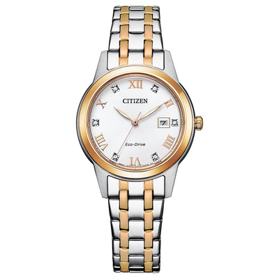 Ladies Citizen Eco Drive Silhouette Crystal Two-tone Watch, FE1246-85A