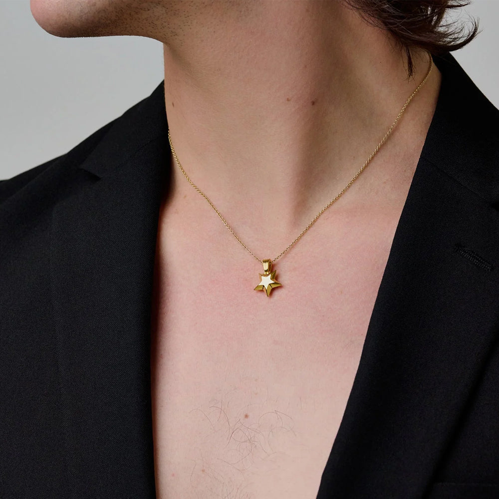 886 The Royal Mint - 886 Shooting Star Pendant, 18" Trace Chain 9ct Yellow Gold
