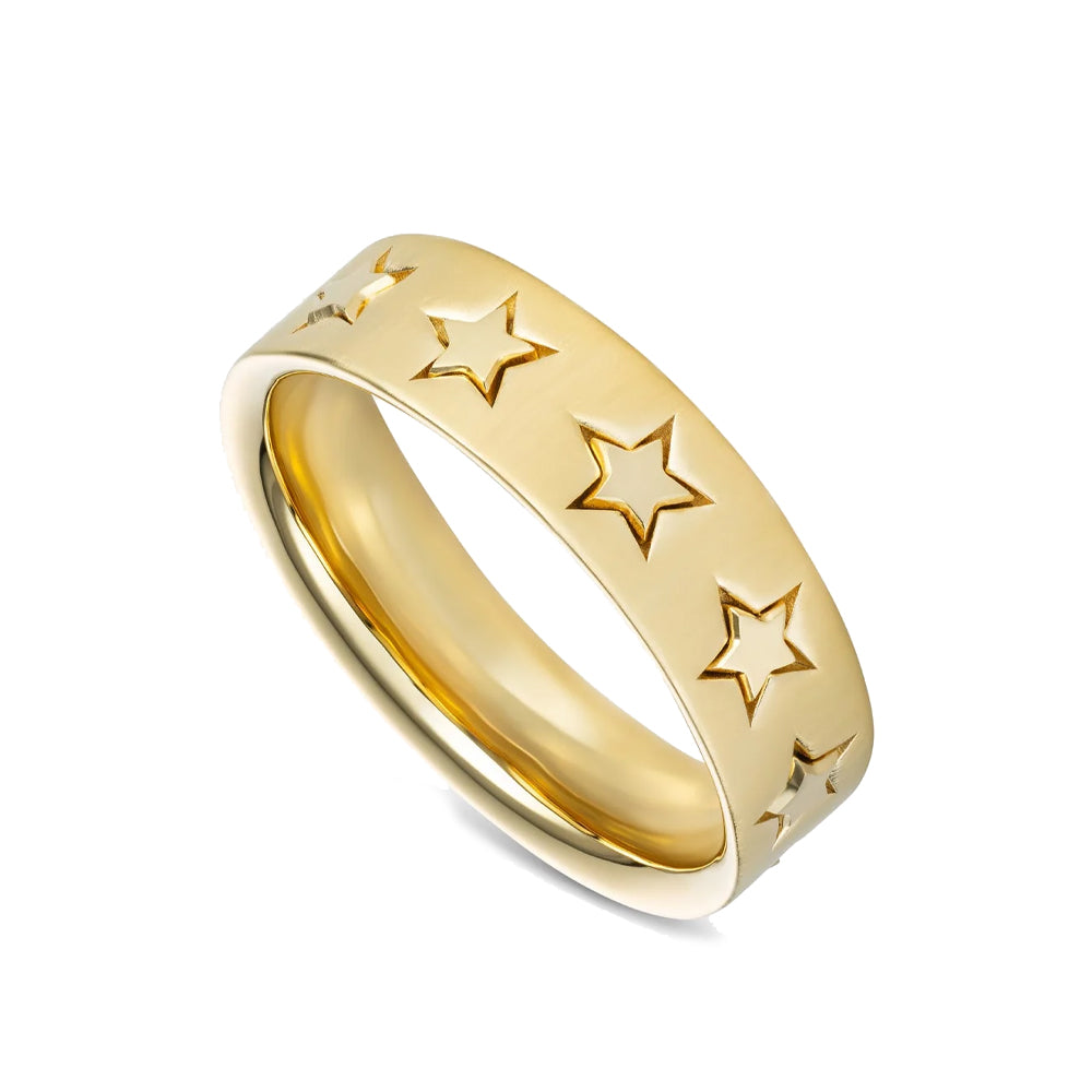 886 The Royal Mint - 886 Shooting Star Band Ring in 9ct Yellow Gold