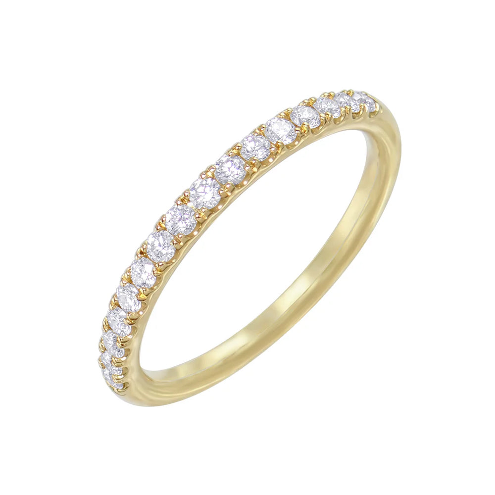 18ct Yellow Gold Slim Diamond Half Eternity Ring