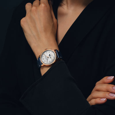 Raymond Weil Millesime Automatic Moon Phase Silver Dial, Rose Gold PVD Watch 2145-PC5-05650