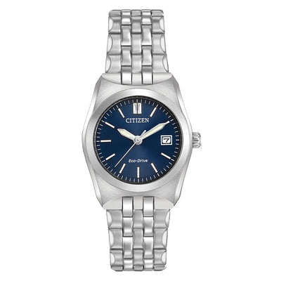 Ladies Citizen Eco-Drive Blue Dial Steel Bracelet Watch, EW2290-54L