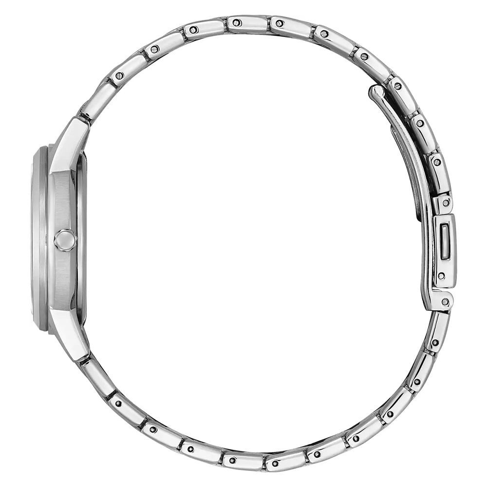Ladies Citizen Eco-Drive Silhouette Crystal Blue Dial Steel Bracelet Watch, FE1240-81L