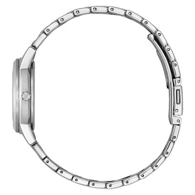 Ladies Citizen Eco-Drive Silhouette Crystal Blue Dial Steel Bracelet Watch, FE1240-81L
