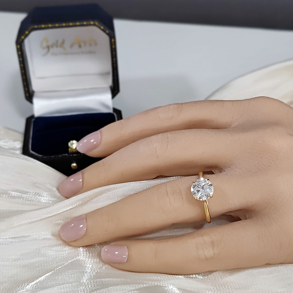 18ct Yellow Gold Laboratory-Grown 2ct Diamond Solitaire Engagement Ring