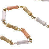 Preowned 9ct Tri-colour 22" Fancy Concave Bar Necklace