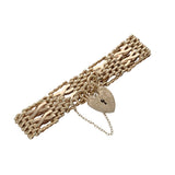 Preowned 9ct Gold, Fancy Link Gate Bracelet with Filligree Pattern Heart Clasp