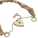 Preowned 9ct Gold, Fancy Link Gate Bracelet with Filligree Pattern Heart Clasp