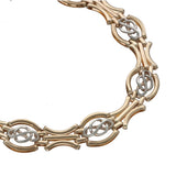Preowned 9ct Bi-colour Celtic Motif Gate Bracelet