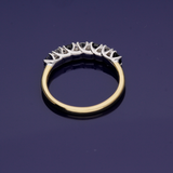 18ct Yellow Gold Sapphire and Diamond 7-Stone Half Eternity Ring