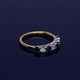 18ct Yellow Gold Sapphire and Diamond 7-Stone Half Eternity Ring