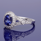 18ct White Gold Sapphire and Diamond Cluster Cocktail Ring