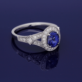 18ct White Gold Sapphire and Diamond Cluster Cocktail Ring